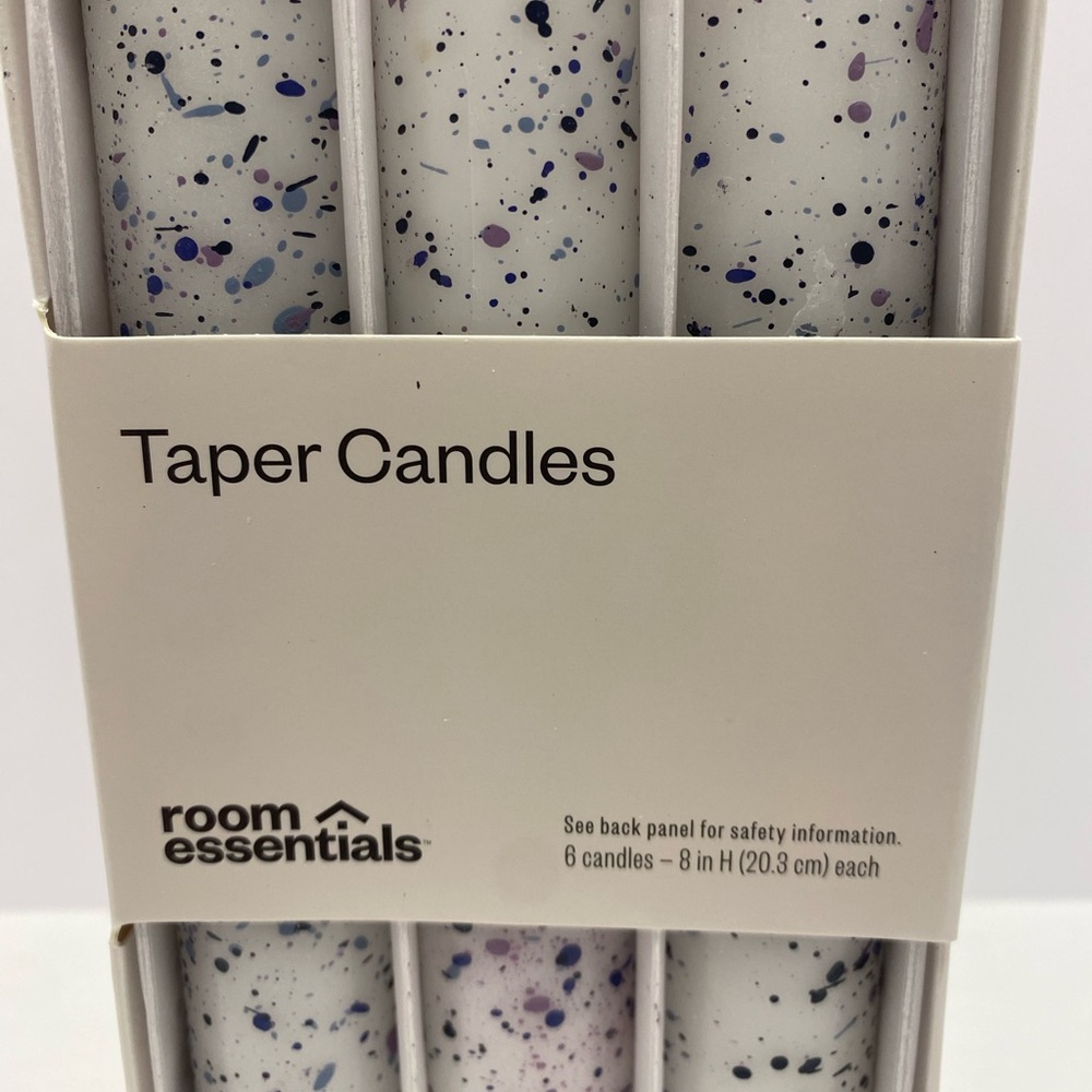 Room Essentials Speckled White and Purple Taper Candles - Picture 2 of 3